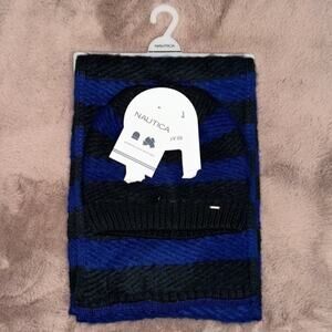 Nautica Striped Hat and Scarf Gift Set NWT